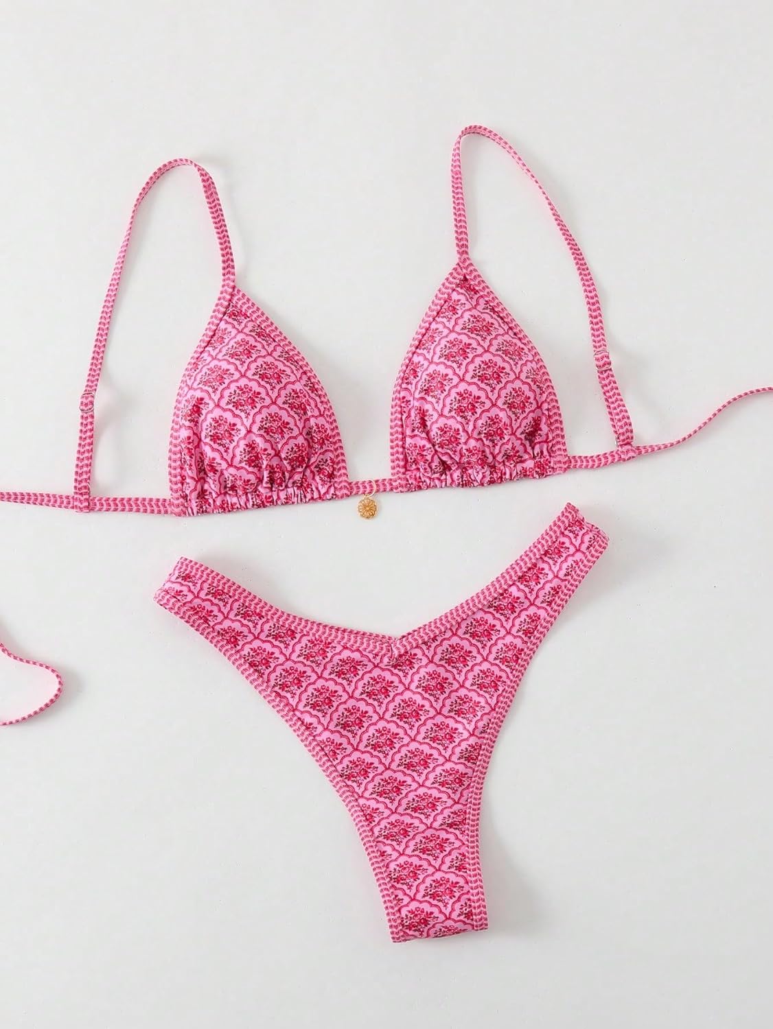 Women's Triangle Thong Bikini Sets Y2k Cute Bikinis String Swimsuits Bathing Suit