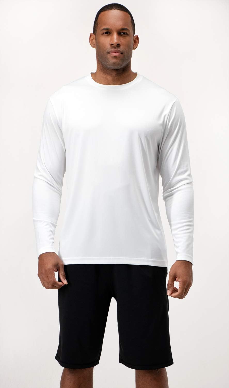 2 Pack Men' Sun Protection Shirts UV SPF T-Shirts UPF 50 Long Sleeve Rash Guard Fishing Running Quick Dry