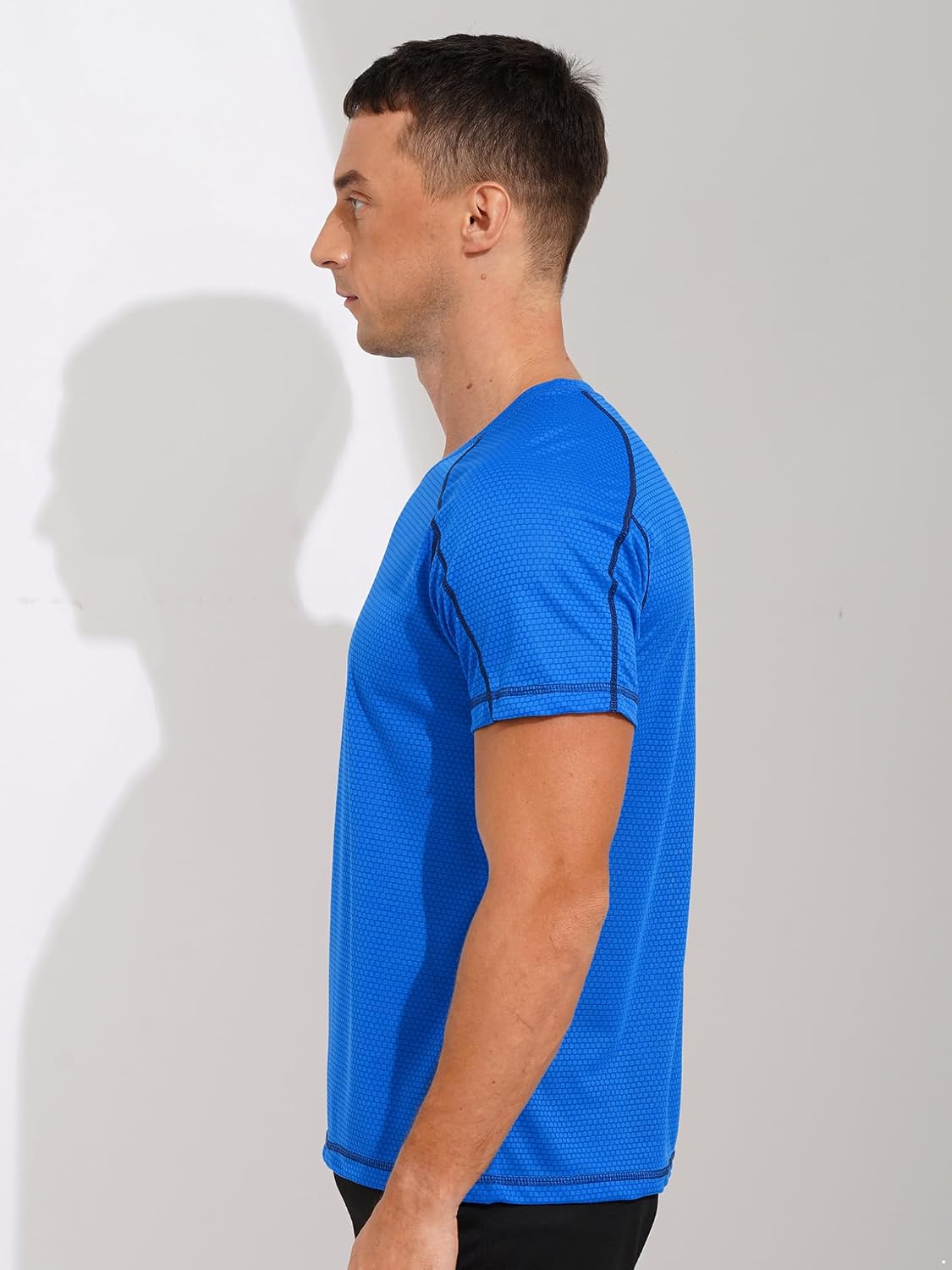 Men's Athletic T-Shirt Quick Dry Athletic Running Tee Shirt UPF 50 Rash Guard Shirt Gym Yoga Workout Tops