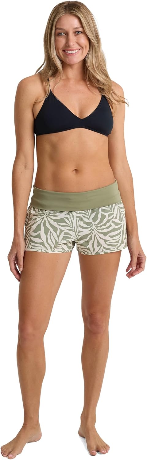 Women' Board Shorts-Tummy Control 4-Way Stretch Quick-Dry 2 Swim Shorts UPF 50 Beach Shorts Oil X