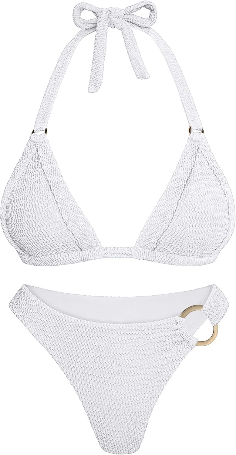 Bikini Sets for Women Triangle Two Piece Halter Bathing Suit Summer Beach Vacation Strap Thong Sexy Swimsuit