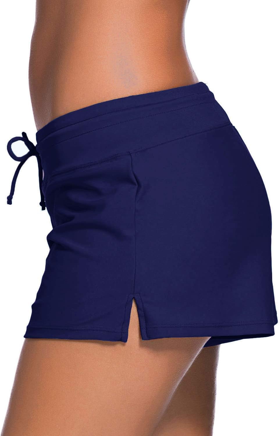 Women' Swim Boardshorts Tankini Boyshorts Beach Bottom Swimsuit Built in Briefs