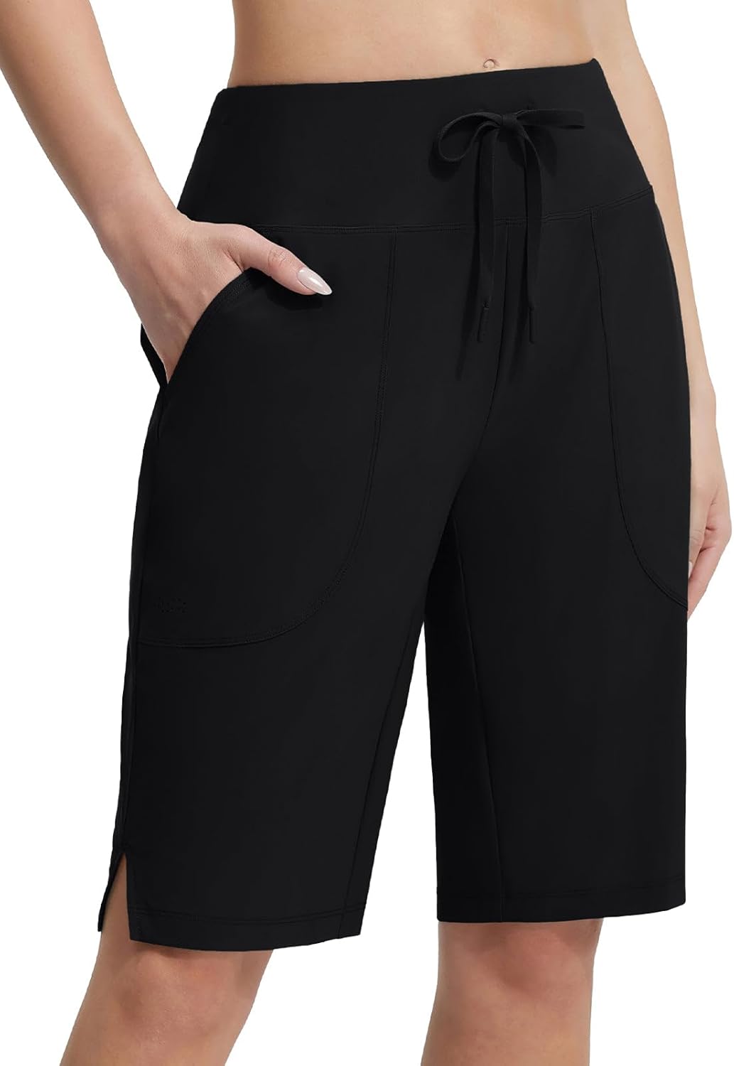 Women' 11 Long Swim Board Shorts High Waisted Knee Length Swimming Bottoms Quick Dry Swimsuits with Pockets Liner