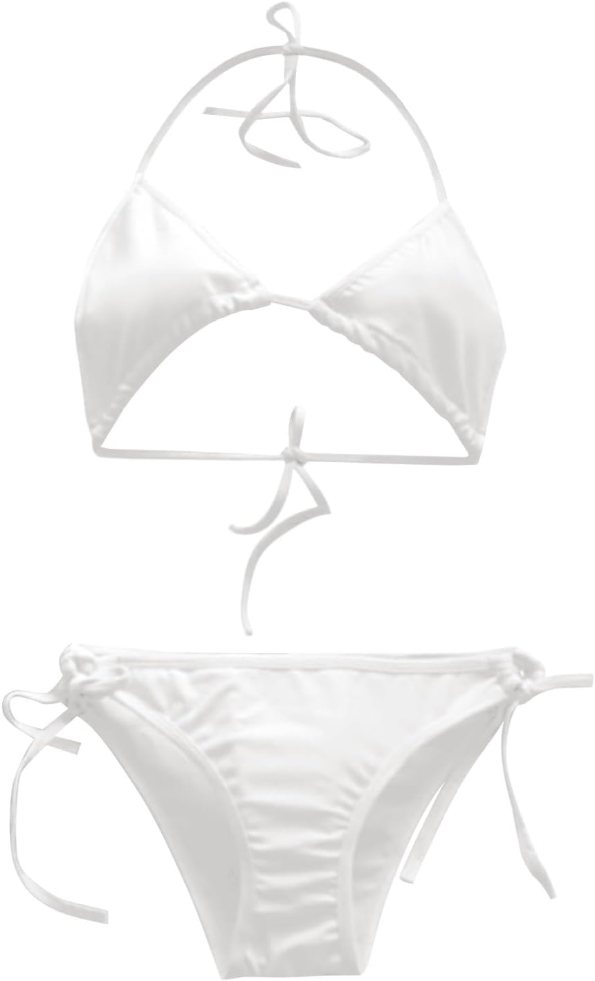 Women's Bandeau Bikini Set with Hardware High Cut Two Piece Bathing Suit for Pool Party Vacation Swimwear