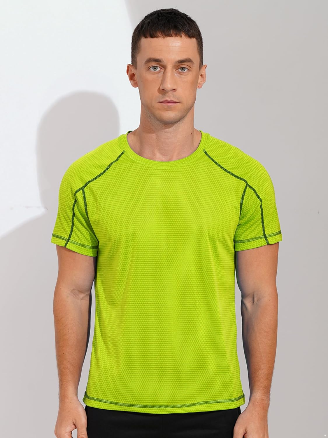Men' Athletic Short Sleeves T-Shirt Quick Dry Performance Tee Shirt Gym Yoga Workout Tops UPF 50 Rash Guard Shirt