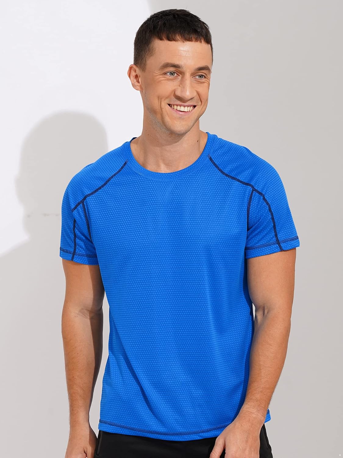 Men's Athletic T-Shirt Quick Dry Athletic Running Tee Shirt UPF 50 Rash Guard Shirt Gym Yoga Workout Tops