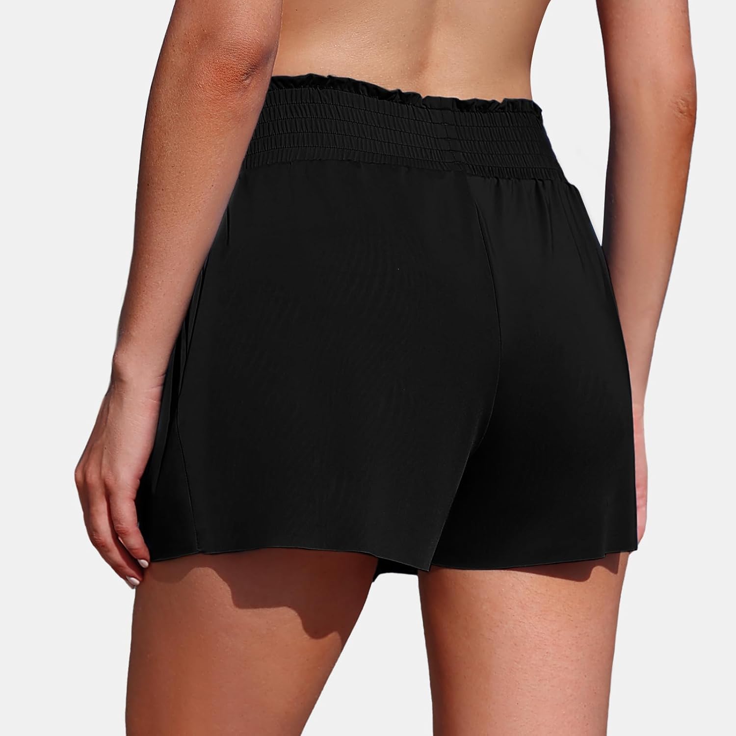Womens Swim Shorts 3 High Waist Flowy Board Shorts for Women with Pockets Beach Bathing Suit Bottoms Tummy Control