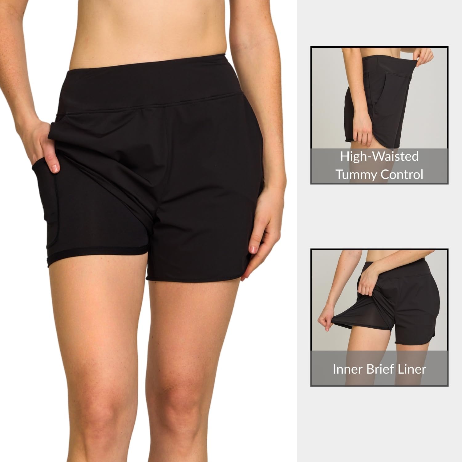 High Waisted Swim Shorts for Women-5 Tummy Control Board Shorts with Liner Quick Dry Beach Shorts Swim Bottom High Waisted Swim Shorts for Women-5 Tummy Control Board Shorts with Liner Quick Dry Beach Shorts Swim Bottom