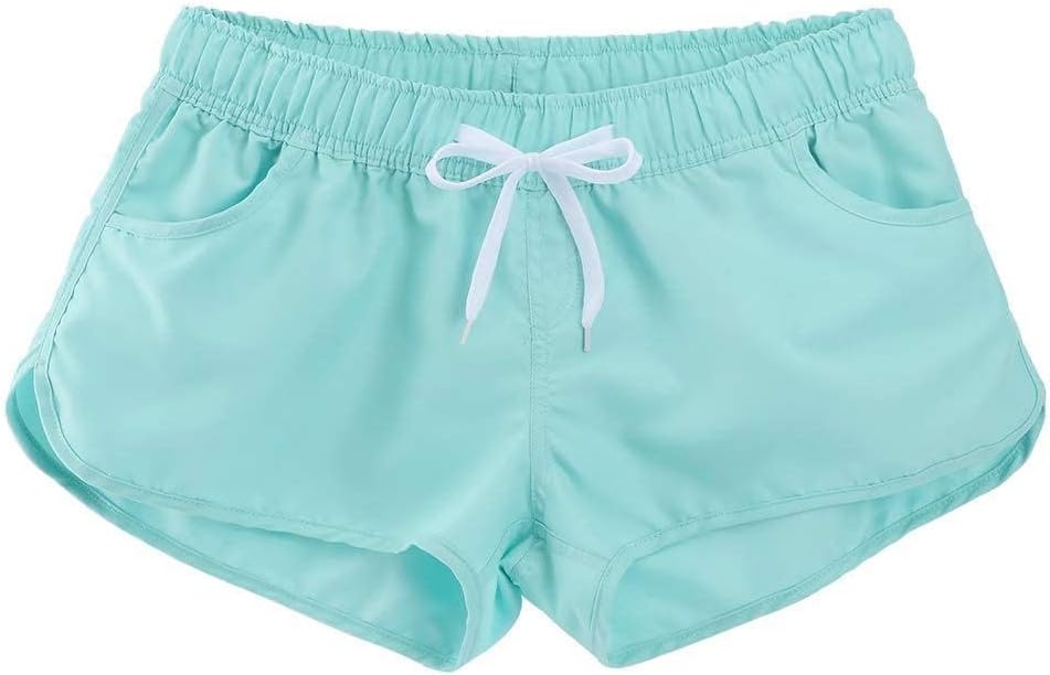 Women Board Shorts with Liner Quick Dry UPF 50 Drawstring Print Swim Trunk with Pockets