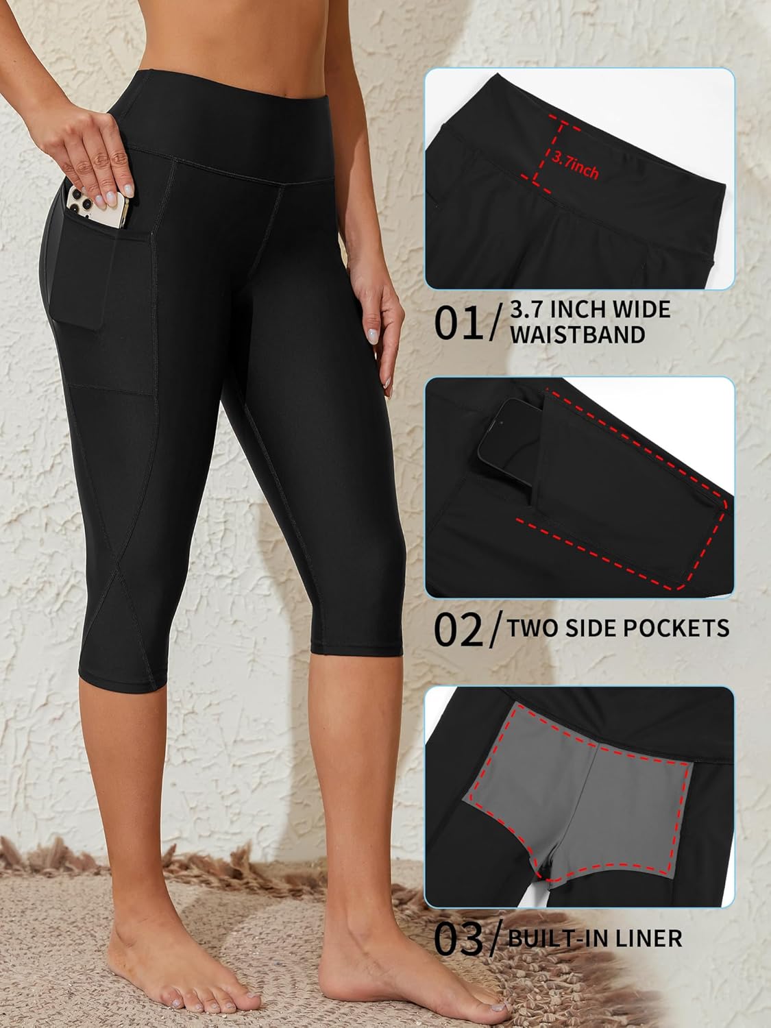 Swim Pants for Women High Waisted Swim Capris Swim Shorts Swimming Leggings Swim Pants for Women High Waisted Swim Capris Swim Shorts Swimming Leggings