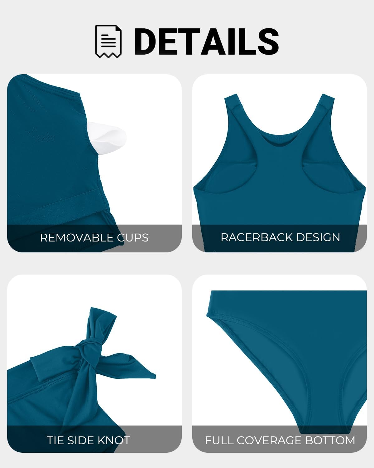 Women High Waisted Bikini Set Racerback Swimsuit Two Piece Bathing Suit High Neck Swimwear Women High Waisted Bikini Set Racerback Swimsuit Two Piece Bathing Suit High Neck Swimwear