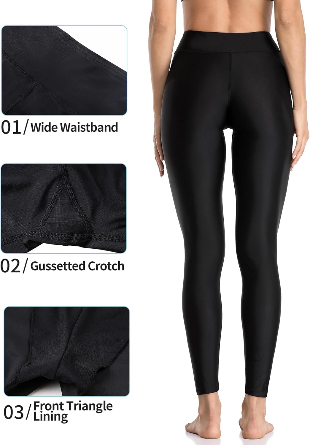 High Waisted Swim Pants-Women's Swim Leggings