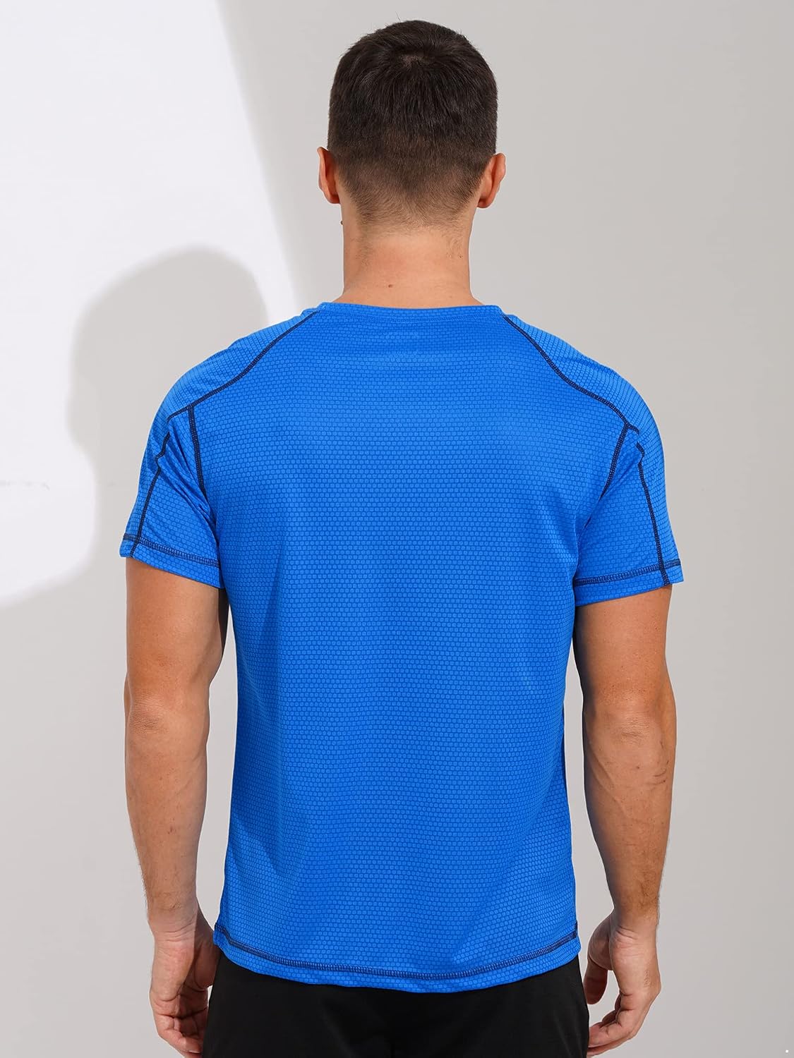 Men's Athletic T-Shirt Quick Dry Athletic Running Tee Shirt UPF 50 Rash Guard Shirt Gym Yoga Workout Tops