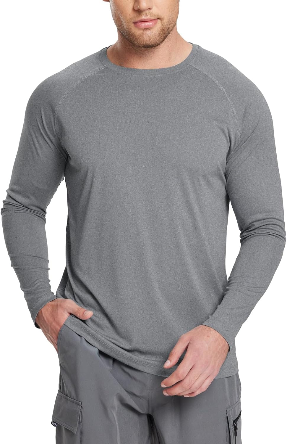 Men' Sun Protection Shirts UV SPF UPF 50 Long Sleeve Rash Guard Fishing Running Quick Dry Lightweight