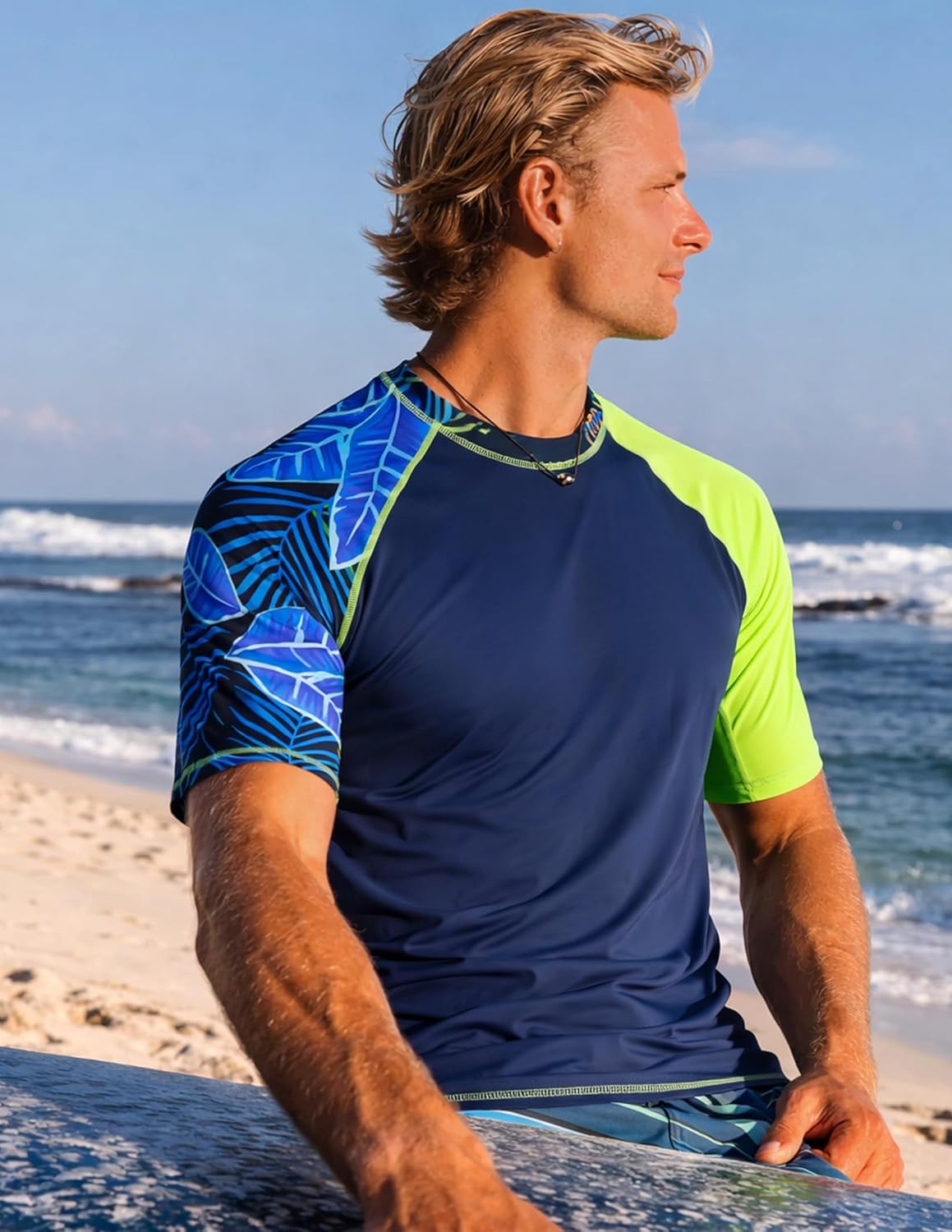 2-Pack Swim Shirts for Men UPF 50 Loose Fit Rash Guard Quick Dry UV Sun Protection Short Sleeve Shirt 2-Pack Swim Shirts for Men UPF 50 Loose Fit Rash Guard Quick Dry UV Sun Protection Short Sleeve Shirt